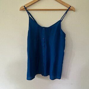 Petticoat Alley Tank Top Womens Medium Blue Strappy Adjustable Lightweight